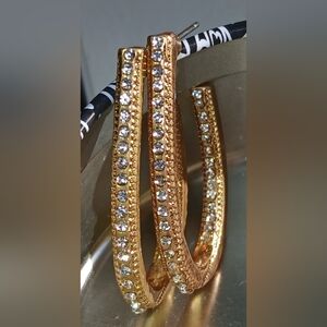 10K Earrings Melee Diamond Inside Out Earrings 5 Grams Vintage Unique 2"